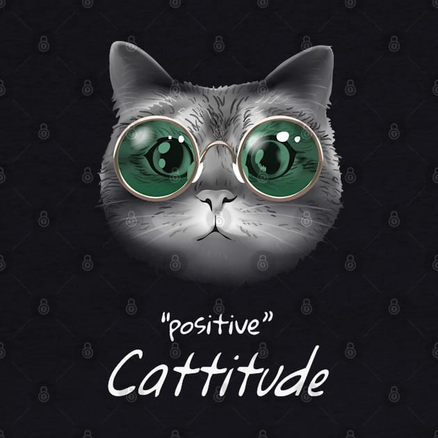 Cat positive cattitude by sharukhdesign